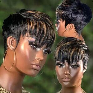 Pixie Cut Wig Human Hair Short Pixie Cut Wigs for Black Women Human Hair Glueles